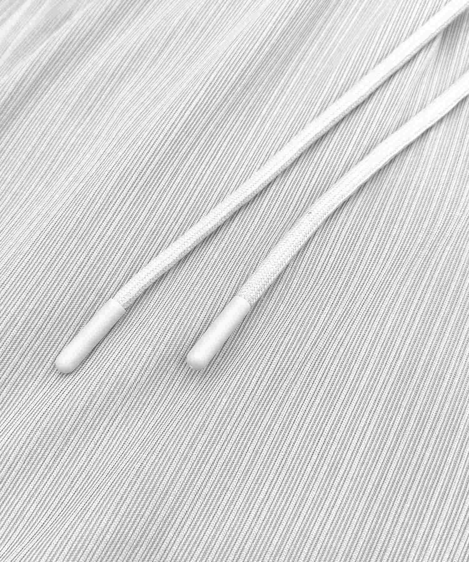 ロワ LOWO リブワイドパンツ イージーパンツ (ブラック) ブラック