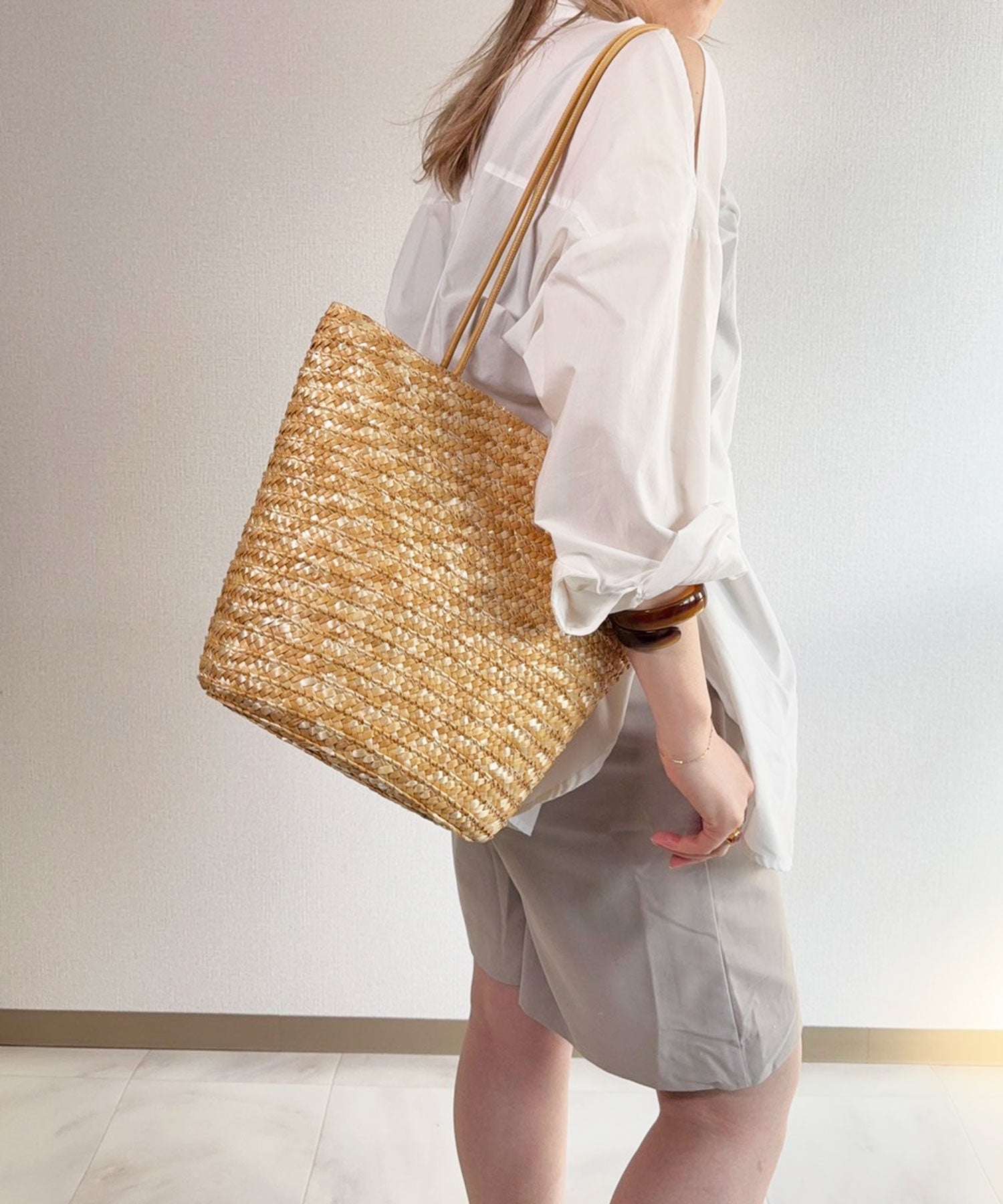 ラスドット lus. かごバッグ (ベージュ) ベージュ