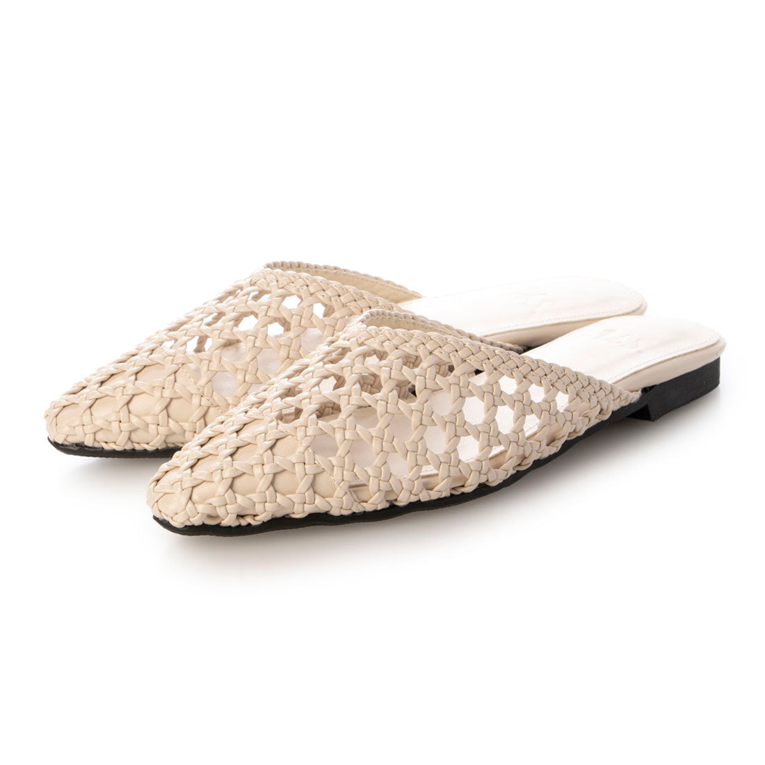 ラスドット lus. メッシュ編みミュールサンダル (ベージュ) ベージュ