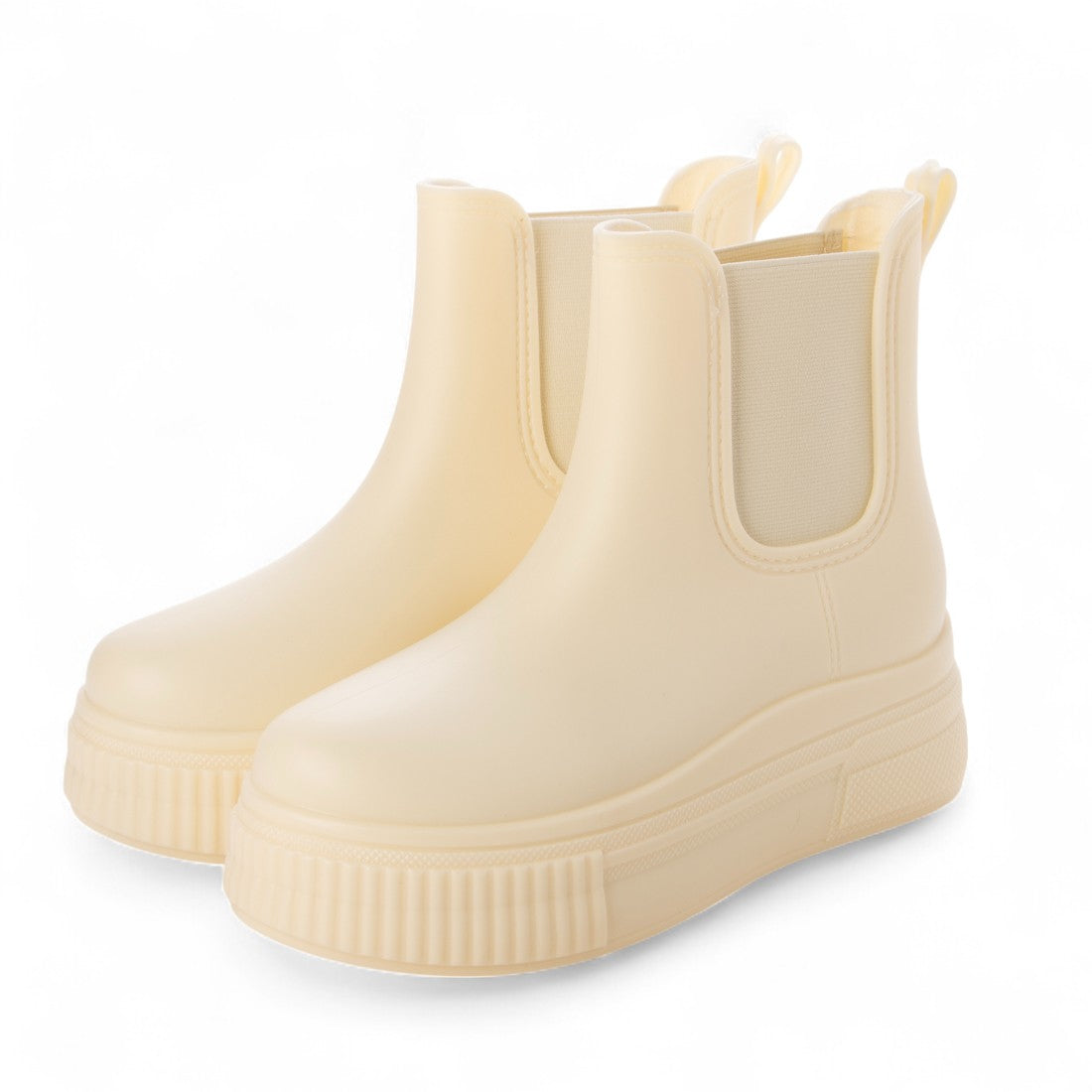 ラスドット lus. 厚底サイドゴアレインブーツ (ホワイト) ホワイト