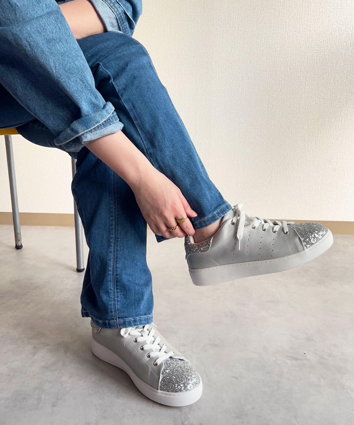 ラスドット lus. 異素材コンビコートスニーカー