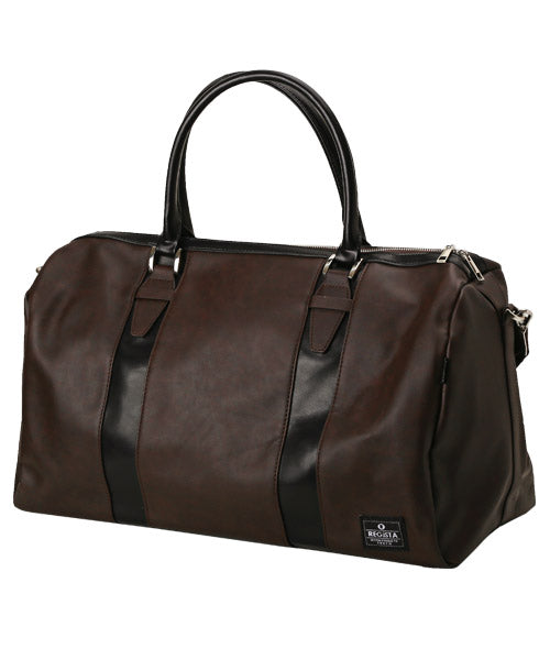 ラグスタイル LUXSTYLE REGiSTAストラップ付きPUレザーボストンバック/ボストンバッグ メンズ PUレザー 旅行バッグ トラベルバッグ 25L