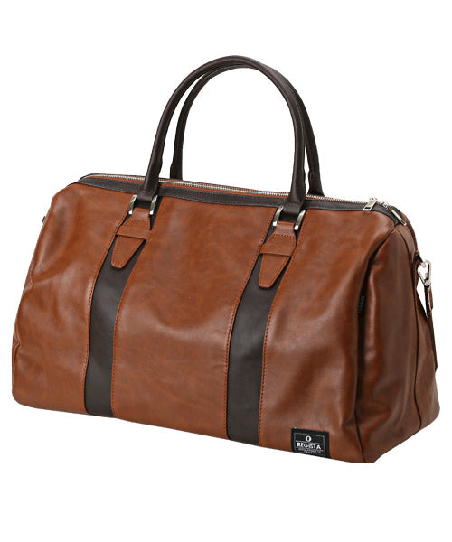 ラグスタイル LUXSTYLE REGiSTAストラップ付きPUレザーボストンバック/ボストンバッグ メンズ PUレザー 旅行バッグ トラベルバッグ 25L