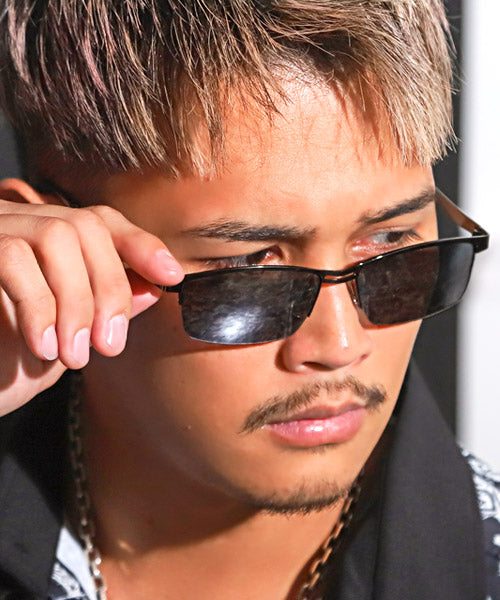 ラグスタイル LUXSTYLE スクエアミラーサングラス/サングラス メンズ レディース グラサン スクエア ミラー (Aガンメタル×スモーク) Aガンメタル×スモーク