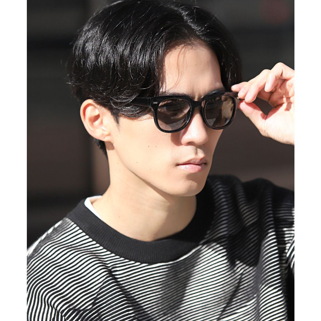 ラグスタイル LUXSTYLE 偏光調光機能付きUVカットウェリントンサングラス/偏光 調光 薄い 色 UVカット 紫外線対策 偏光サングラス 調光サングラス