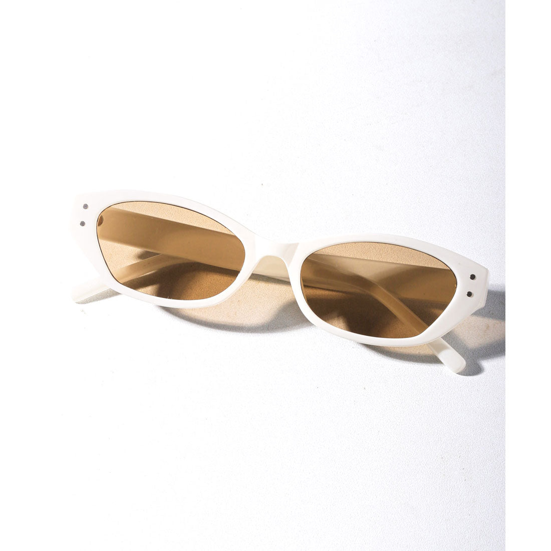 ラグスタイル LUXSTYLE オーバルサングラス/ユニセックス UVカット 紫外線カット オーバルサングラス 度なし 小顔 丸 楕円 紫外線対策 (クリアホワイト×ライトブラウン) クリアホワイト×ライトブラウン