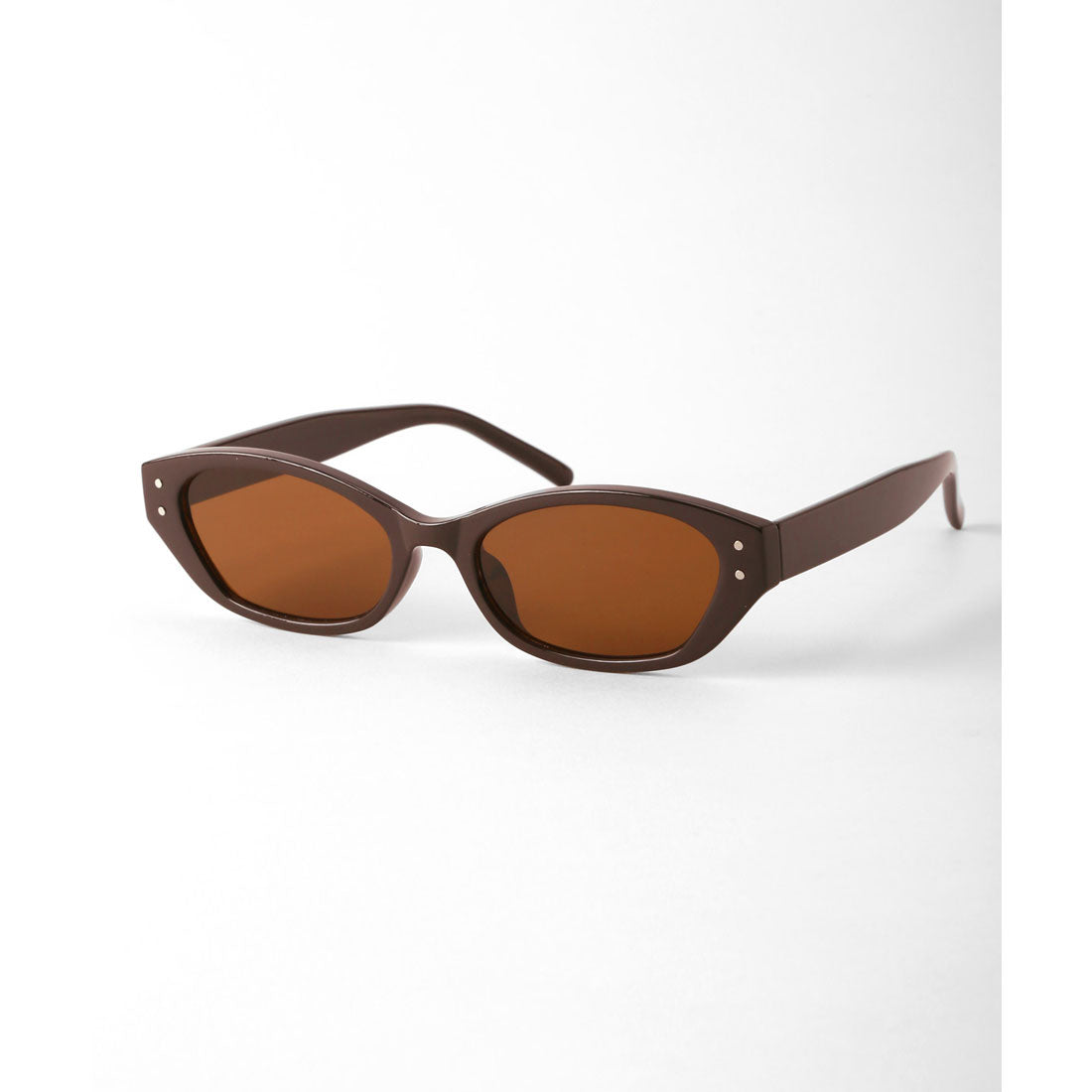 ラグスタイル LUXSTYLE オーバルサングラス/ユニセックス UVカット 紫外線カット オーバルサングラス 度なし 小顔 丸 楕円 紫外線対策 (クリアホワイト×ライトブラウン) クリアホワイト×ライトブラウン