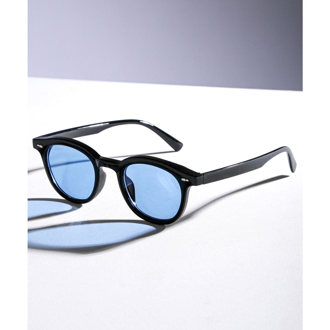 ラグスタイル LUXSTYLE ボスリントンサングラス/ユニセックス UVカット 紫外線対策 ボスリントン ボストン ウェリントン 度なし 小顔効果 (ライトブルー) ライトブルー