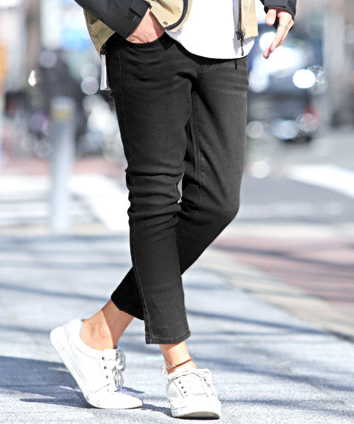 ラグスタイル LUXSTYLE スーパーストレッチスキニーデニムアンクルパンツ/アンクルパンツ メンズ クロップドパンツ スキニー デニム パンツ ストレッチ,デニムブラック