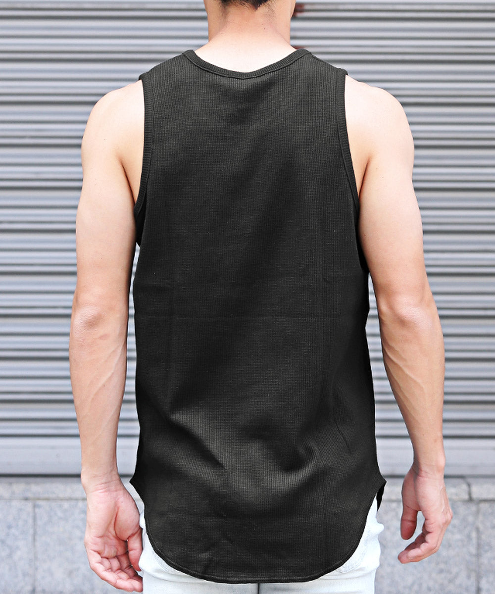 ラグスタイル LUXSTYLE ワッフルタンクトップ/メンズタンクトップ ノースリーブ Tシャツ トップス ワッフル 無地 夏 インナー 肌着 袖なし