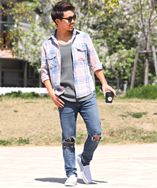 ラグスタイル LUXSTYLE ワッフルタンクトップ/タンクトップ メンズ ワッフル ミディアム丈