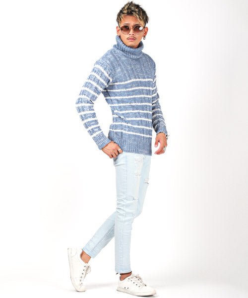 ラグスタイル LUXSTYLE ダメージクラッシュストレッチデニムスキニーパンツ/デニムパンツ メンズ スキニー ダメージ ストレッチ (00ホワイト) 00ホワイト