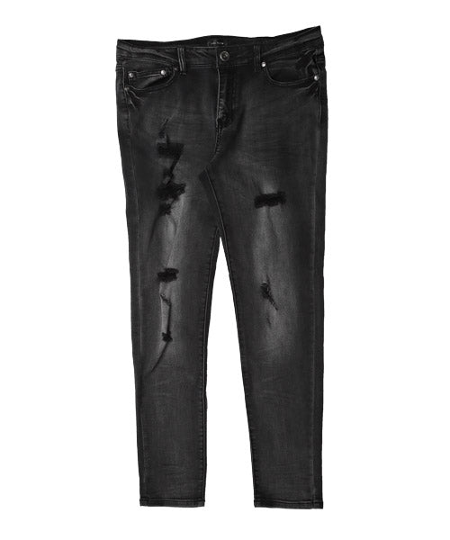 ラグスタイル LUXSTYLE ダメージクラッシュストレッチデニムスキニーパンツ/デニムパンツ メンズ スキニー ダメージ ストレッチ (00ホワイト) 00ホワイト