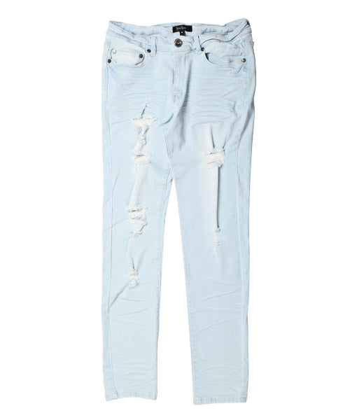 ラグスタイル LUXSTYLE ダメージクラッシュストレッチデニムスキニーパンツ/デニムパンツ メンズ スキニー ダメージ ストレッチ (00ホワイト) 00ホワイト