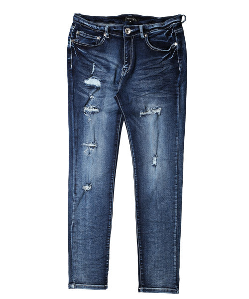 ラグスタイル LUXSTYLE ダメージクラッシュストレッチデニムスキニーパンツ/デニムパンツ メンズ スキニー ダメージ ストレッチ (00ホワイト) 00ホワイト