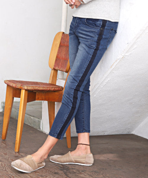 ラグスタイル LUXSTYLE サイドラインスーパーストレッチスキニーデニムアンクルパンツ/スキニー デニム アンクル メンズ ストレッチ サイドライン ダメージ