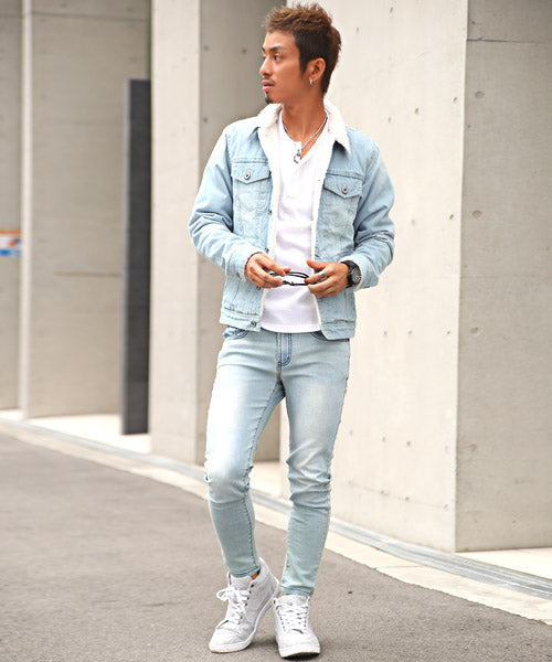 ラグスタイル LUXSTYLE ボアデニムジャケット/ボア デニムジャケット メンズ Gジャン ジージャン アウター BITTER ビター系 秋 冬