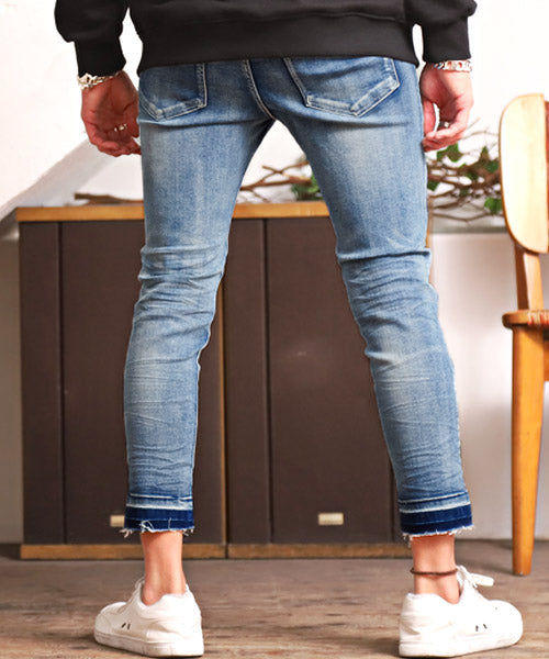 ラグスタイル LUXSTYLE ハードダメージ加工カットオフアンクルデニムスキニーパンツ/デニム パンツ スキニー アンクル ダメージ カットオフ