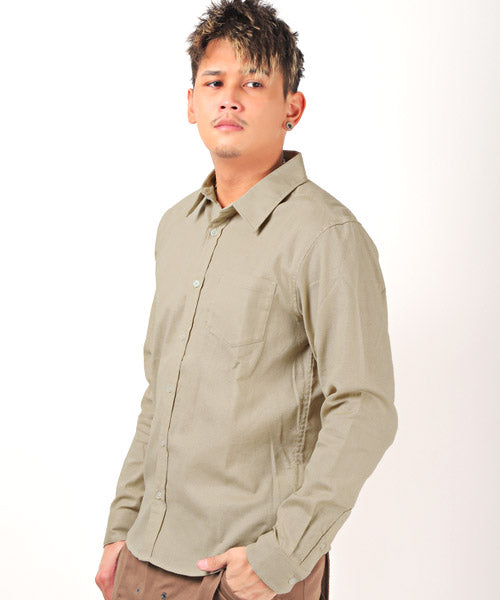 ラグスタイル LUXSTYLE パナマ織りレギュラーカラーシャツ/長袖シャツ メンズ パナマ織り チェック柄 ストライプ柄 無地