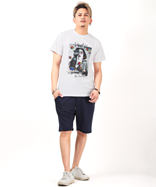 ラグスタイル LUXSTYLE カットオフ裏毛スウェットイージーショーツ/ショートパンツ メンズ スウェット イージーパンツ カットオフ