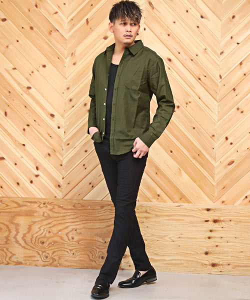 ラグスタイル LUXSTYLE ダンガリーシャツ/長袖シャツ メンズ 長袖 ダンガリーシャツ レギュラーカラー