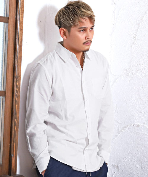 ラグスタイル LUXSTYLE ダンガリーシャツ/長袖シャツ メンズ 長袖 ダンガリーシャツ レギュラーカラー