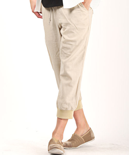 ラグスタイル LUXSTYLE 綿麻クロップドジョガーパンツ/ジョガーパンツ メンズ 綿麻 リネン クロップド丈 7分丈