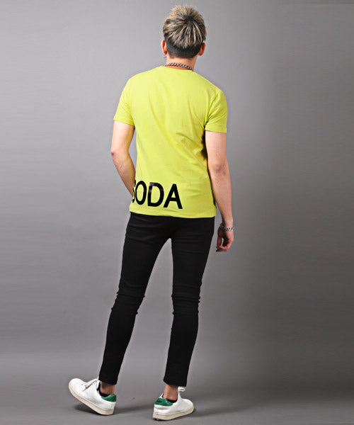 ラグスタイル LUXSTYLE RUMSODA箔プリントTシャツ/Tシャツ メンズ 半袖 ロゴ プリント ベア クマ