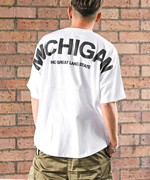 ラグスタイル LUXSTYLE 発泡バックロゴプリントBIGTシャツ/Tシャツ メンズ 半袖 ビッグシルエット 発泡プリント バック ロゴ (1ホワイト) 1ホワイト