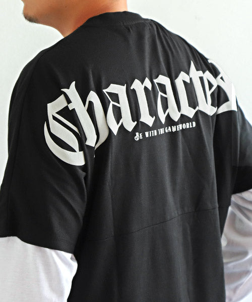 ラグスタイル LUXSTYLE バックロゴ半袖BIGTシャツ×無地ロンTアンサンブル/Tシャツ 半袖 長袖 メンズ アンサンブル レイヤード 2枚組 セット