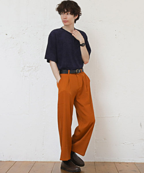 ラグスタイル LUXSTYLE ワイドテーパードパンツ/テーパードパンツ メンズ ワイドパンツ ストレッチ BITTER ビター系
