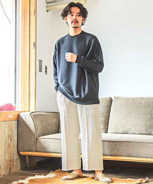 ラグスタイル LUXSTYLE ワイドテーパードパンツ/テーパードパンツ メンズ ワイドパンツ ストレッチ BITTER ビター系