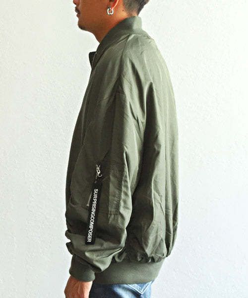 ラグスタイル LUXSTYLE 撥水ドロップショルダーMAー1ジャケット/MAー1 MA1 メンズ ジャケット ブルゾン ナイロン ビッグシルエット (カーキ) カーキ