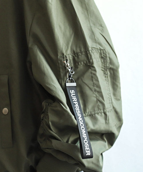 ラグスタイル LUXSTYLE 撥水ドロップショルダーMAー1ジャケット/MAー1 MA1 メンズ ジャケット ブルゾン ナイロン ビッグシルエット (カーキ) カーキ