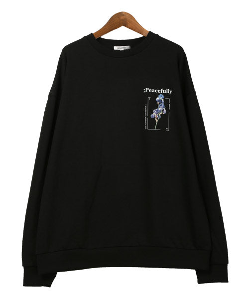 ラグスタイル LUXSTYLE フラワープリントトレーナー/トレーナー メンズ スウェット ビッグシルエット バックプリント フラワー 花柄 ロゴ