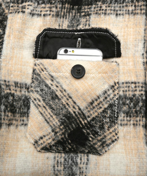 ラグスタイル LUXSTYLE 起毛チェック柄シャツジャケット/シャツジャケット メンズ チェック柄 総柄 起毛