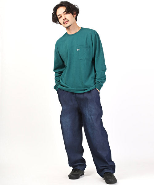 ラグスタイル LUXSTYLE TRAP/U天竺胸ポケットロゴ刺繍ロンT/ロンT メンズ 長袖Tシャツ ポケット ロゴ 刺繍 ワンポイント