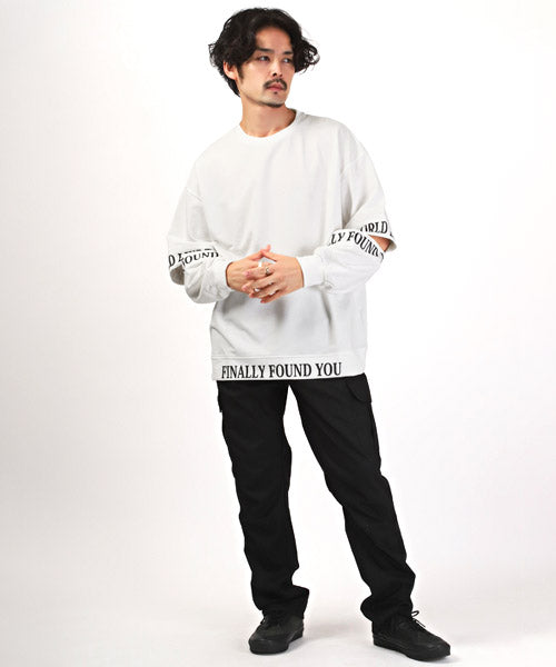 ラグスタイル LUXSTYLE オープンエルボートレーナー/トレーナー メンズ スウェット ビッグシルエット ロゴ プリント