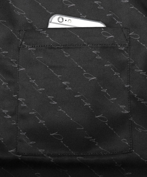 ラグスタイル LUXSTYLE 刺繍&ラバープリント総柄ロゴ長袖シャツ/長袖シャツ メンズ ロゴ プリント 総柄 刺繍