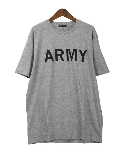 ラグスタイル LUXSTYLE ARMYロゴプリント半袖Tシャツ/Tシャツ メンズ 半袖 ロゴ プリント ARMY ミリタリー ワンポイント
