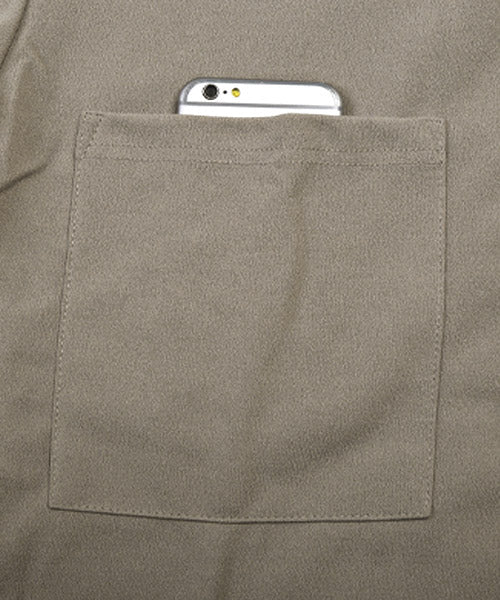 ラグスタイル LUXSTYLE 薄梨地半袖オープンシャツ/半袖シャツ メンズ オープンカラー 開襟 梨地 凸凹 とろみ感 無地 (グレージュ) グレージュ