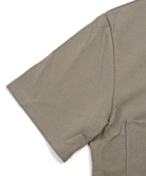 ラグスタイル LUXSTYLE 薄梨地半袖オープンシャツ/半袖シャツ メンズ オープンカラー 開襟 梨地 凸凹 とろみ感 無地 (グレージュ) グレージュ