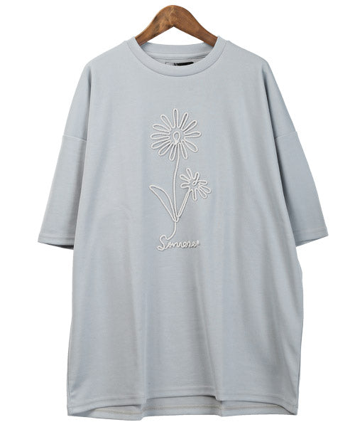 ラグスタイル LUXSTYLE ポンチ切替半袖ビッグTシャツ/Tシャツ メンズ レディース 半袖 ポンチ 刺繍 ビッグシルエット