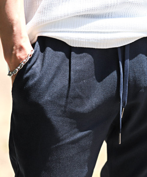 LUXSTYLE Rag Style Cool Summer Panama Relaxing Pants/Ankle Pants Men's Slacks Easy Pants Cool Feel