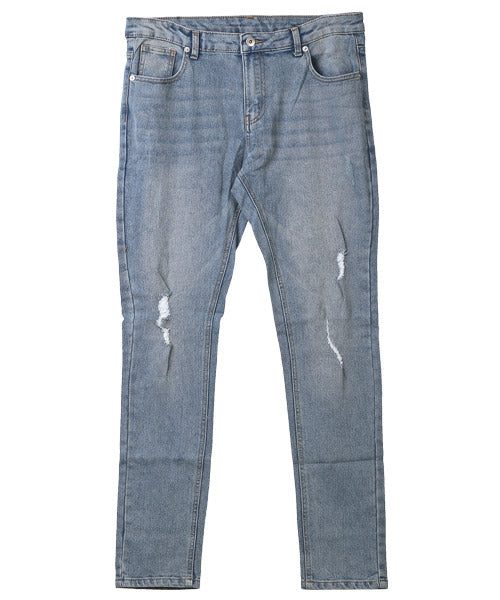 ラグスタイル LUXSTYLE ダメージスキニーデニムパンツ/デニムパンツ メンズ スキニーパンツ ストレッチ ダメージ スリム