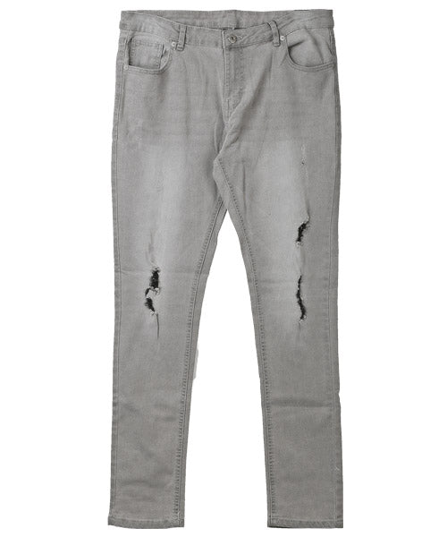 ラグスタイル LUXSTYLE ダメージスキニーデニムパンツ/デニムパンツ メンズ スキニーパンツ ストレッチ ダメージ スリム