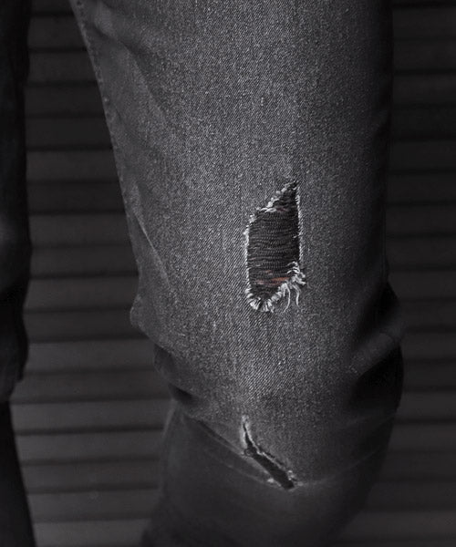 ラグスタイル LUXSTYLE ダメージスキニーデニムパンツ/デニムパンツ メンズ スキニーパンツ ストレッチ ダメージ スリム