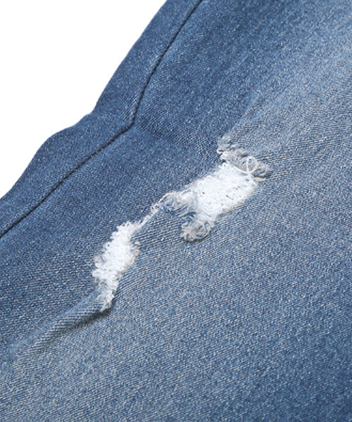 ラグスタイル LUXSTYLE ダメージスキニーデニムパンツ/デニムパンツ メンズ スキニーパンツ ストレッチ ダメージ スリム