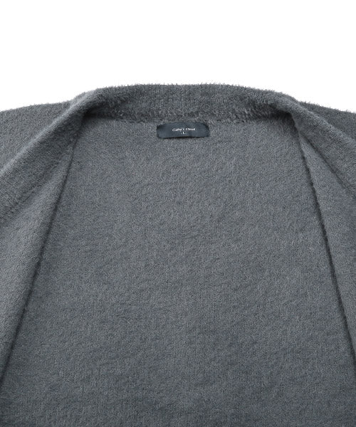 ラグスタイル LUXSTYLE フェザーヤーンカーディガン/カーディガン メンズ ニット ビッグシルエット フェザーヤーン シャギーニット モヘア (4チャコール) 4チャコール