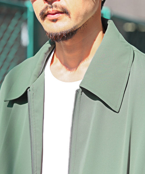 ラグスタイル LUXSTYLE ジップアップジャケット/ジャケット メンズ ブルゾン 無地 ビッグシルエット ジップアップ (ブラック) ブラック